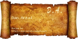Dan Antal névjegykártya
